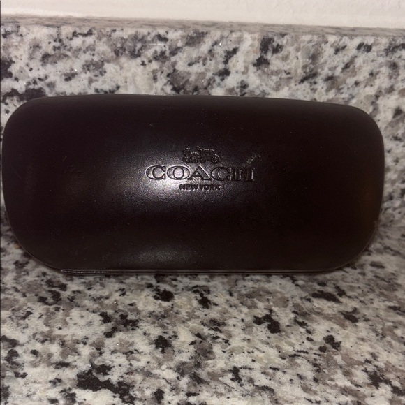 Coach Accessories - Coach Black Leather Sunglasses Case w/ Authentic Cleaning Cloth Hard Shell